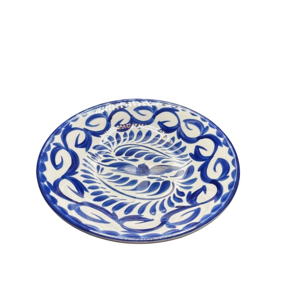 Anfora Other - Anfora Blue White Talavera Bird Floral Ceramic Plate Dish